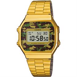 Image of Retro forgyldt rustfri stål quartz multifunktion (3298) Herre / ungdom ur fra Casio, A168WEGC-3EF